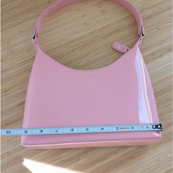 GLYNIT Molly Shoulder Bag in Patent True Pink - Picture 7 of 8